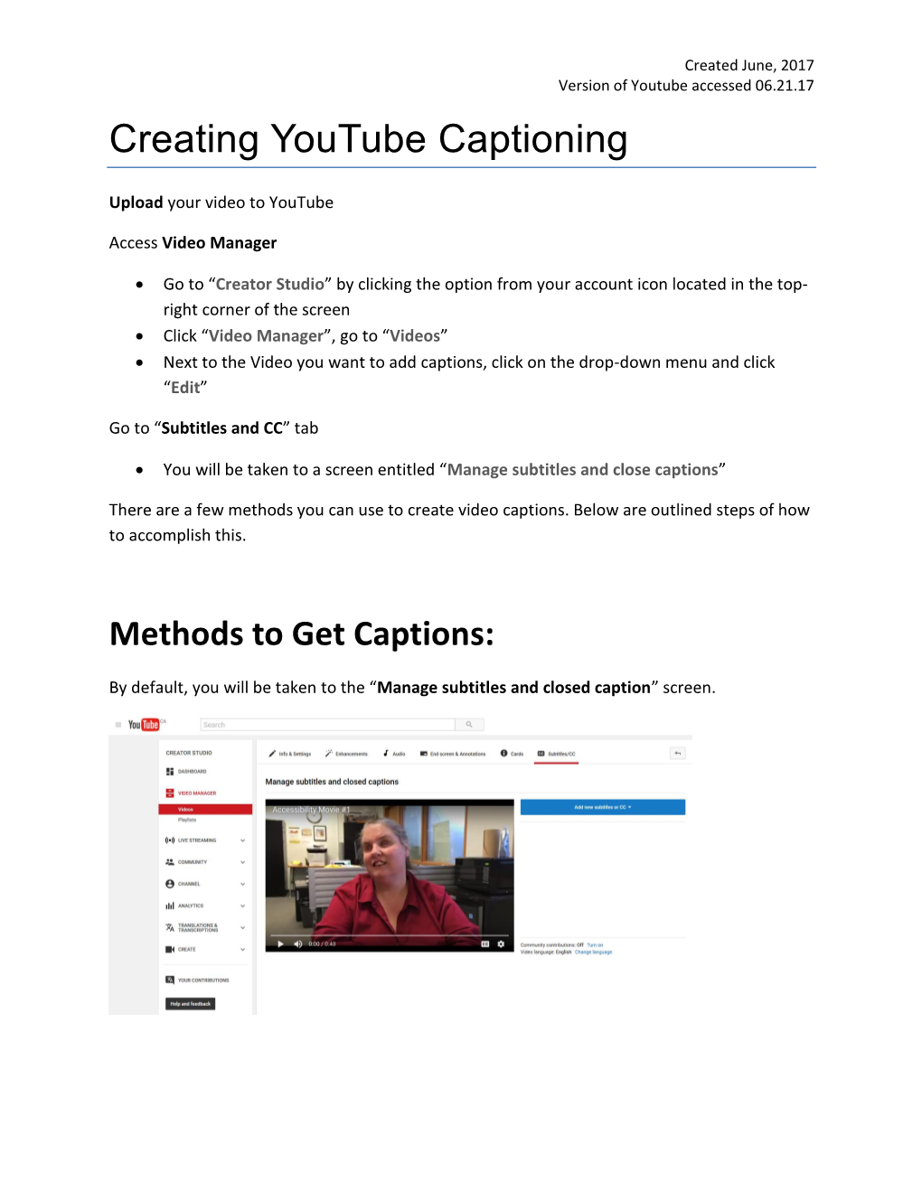 Creating Youtube Captioning