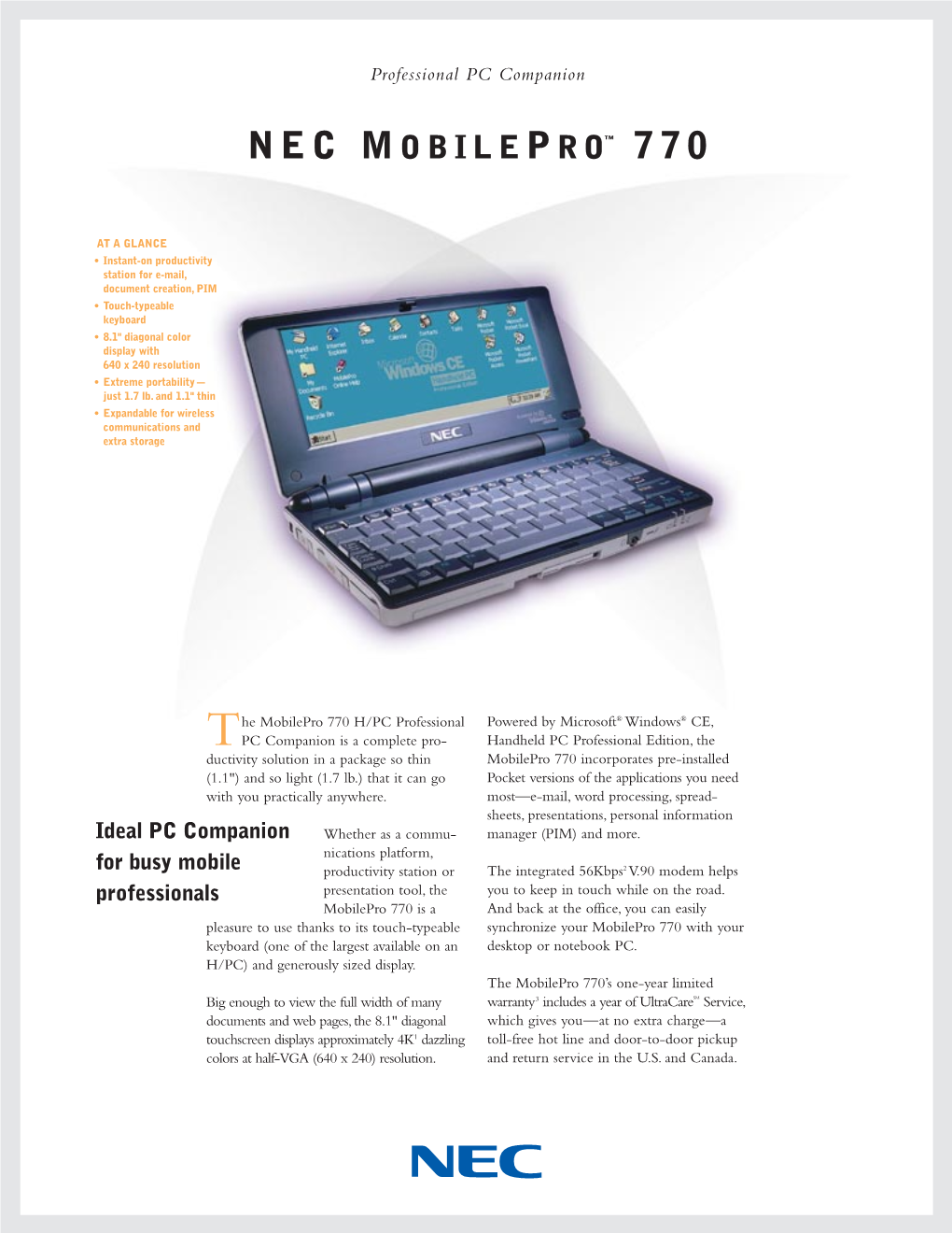 PDF Mobilepro 770 Datasheet