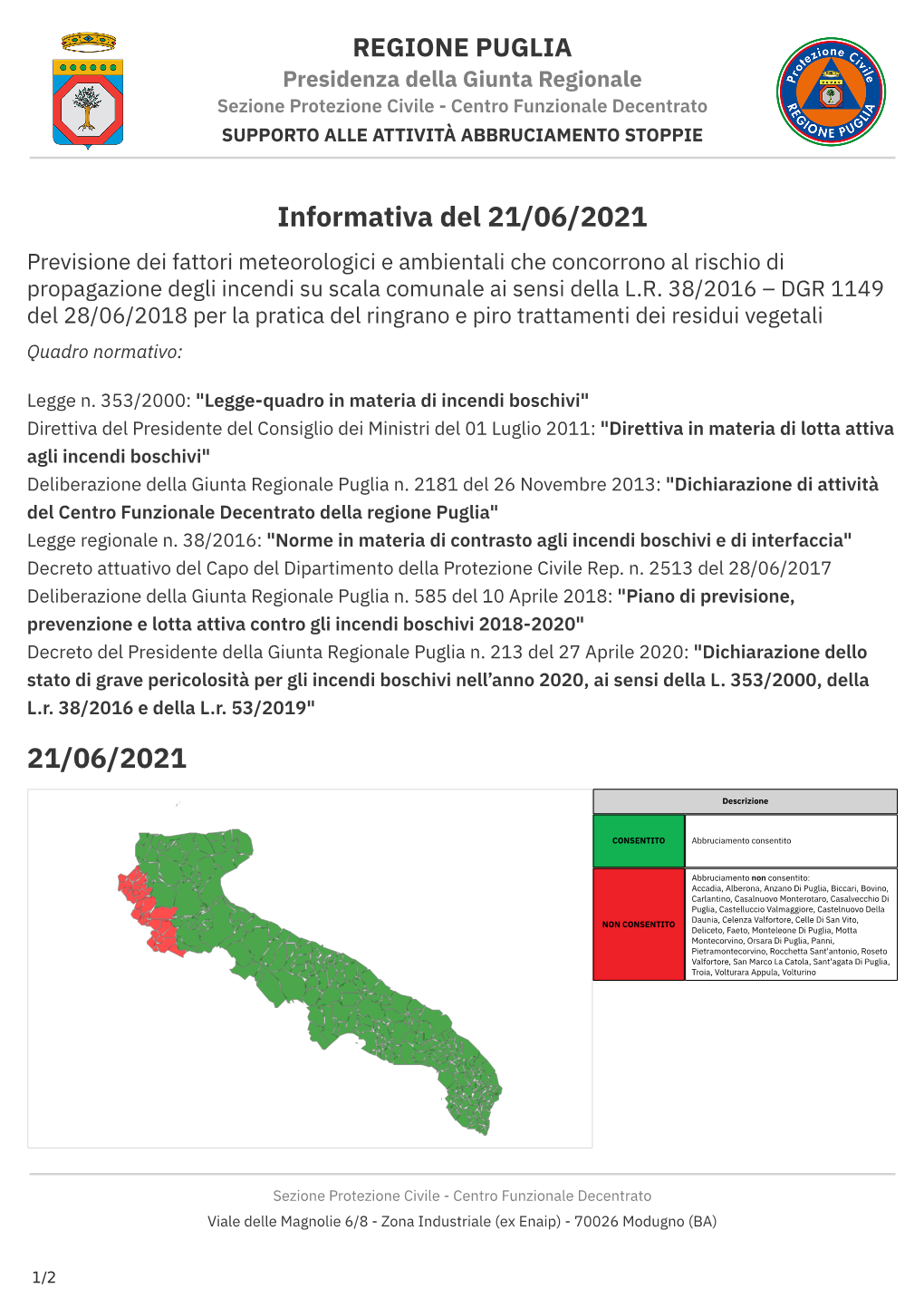 Informativa Del 21/06/2021 21/06/2021