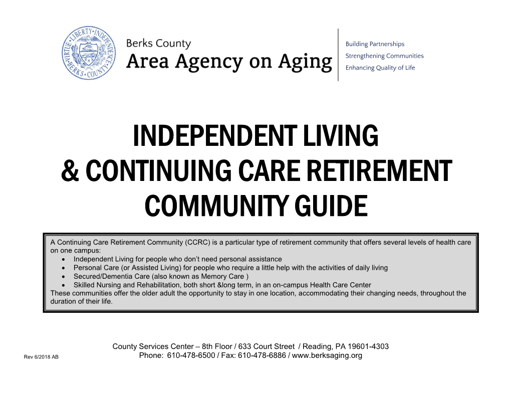 Independent Living & Continuing Care Retirement