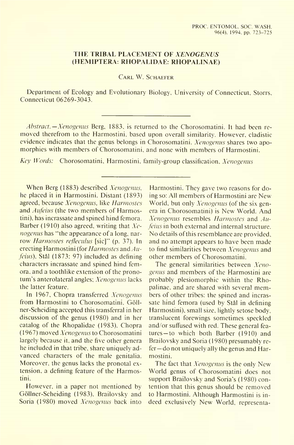 Proceedings of the Entomological Society of Washington