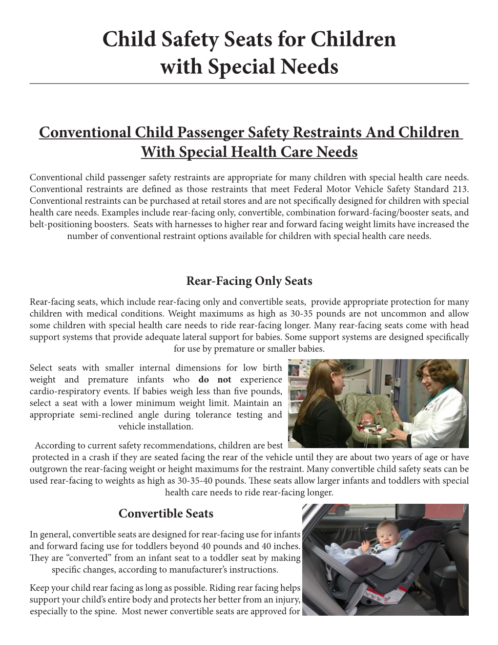 Child Safety Seats for Children with Special Needs