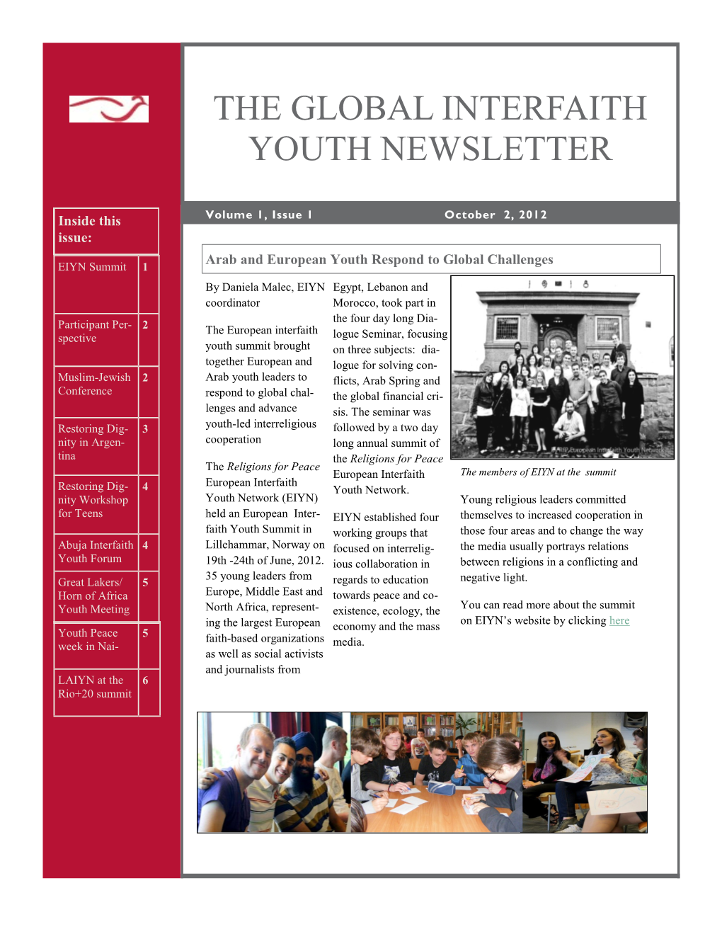 The Global Interfaith Youth Newsletter