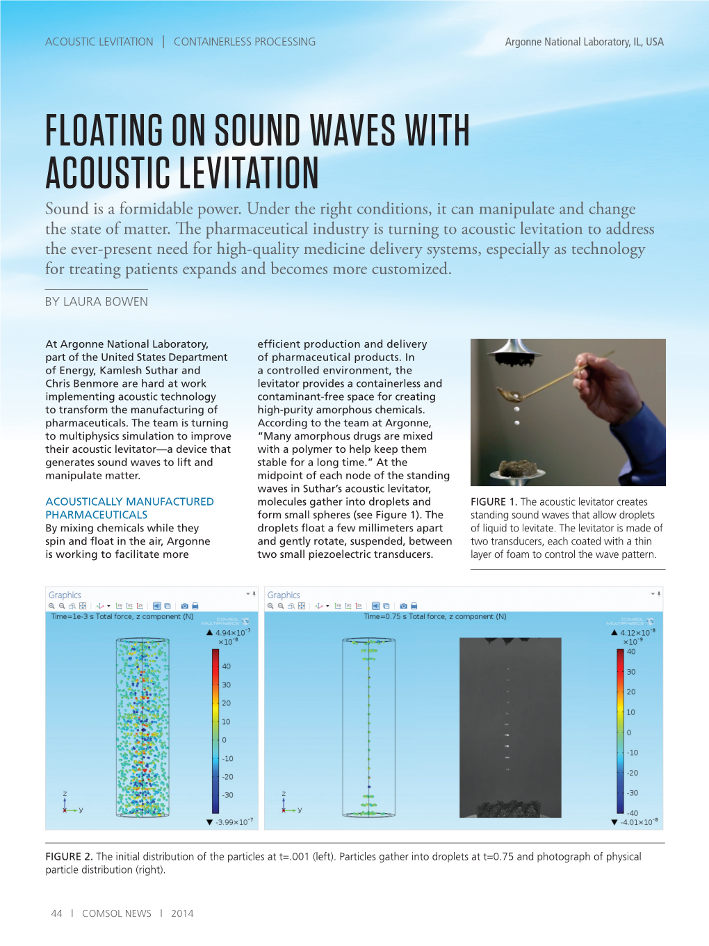 FLOATING on SOUND WAVES with ACOUSTIC LEVITATION Sound Is a Formidable Power