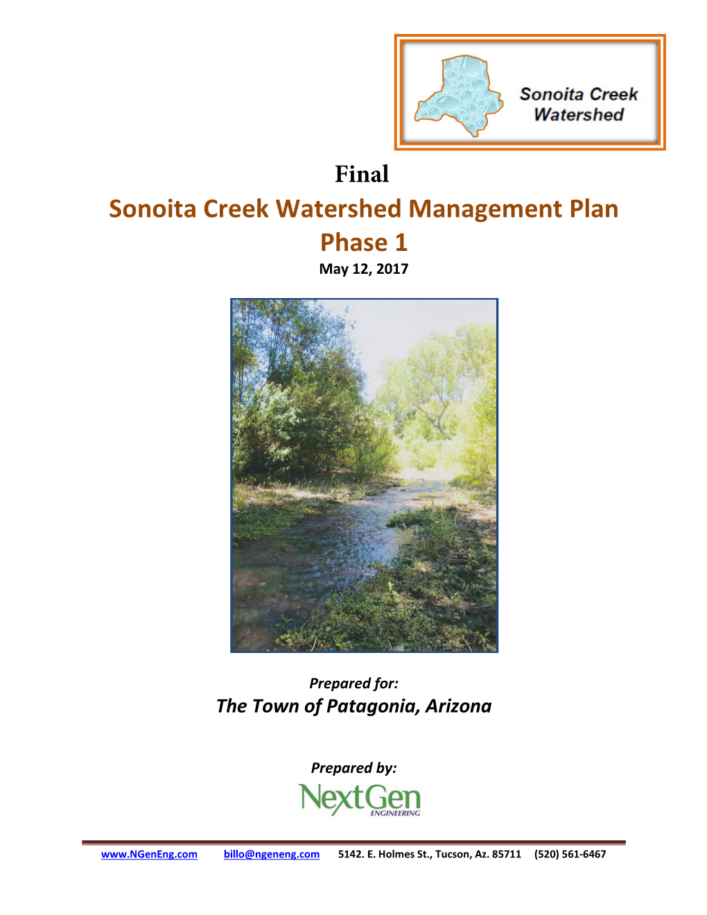 Sonoita Creek Watershed Management Plan Phase 1 May 12, 2017