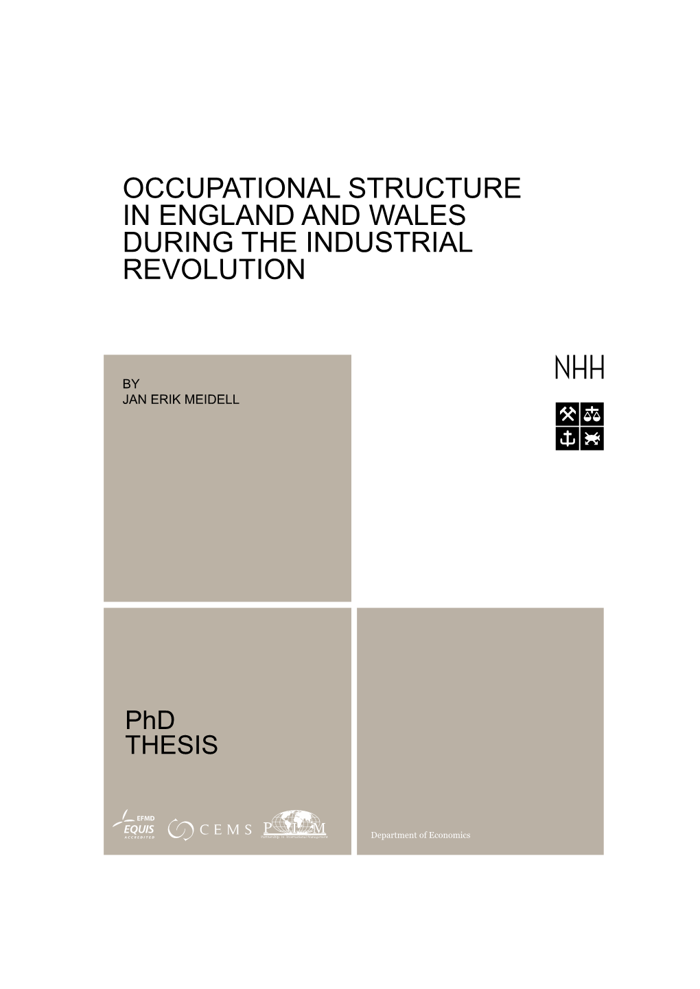 Occupational Structure in England and Wales During the Industrial Revolution
