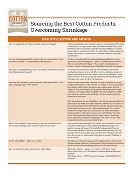Sourcing the Best Cotton Products: Overcoming Shrinkage