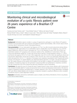 Monitoring Clinical and Microbiological Evolution of a Cystic Fibrosis Patient