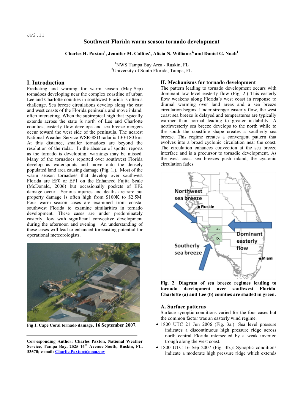 Four Tornado Warm Season Cases from Coastal Southwest Florida Area