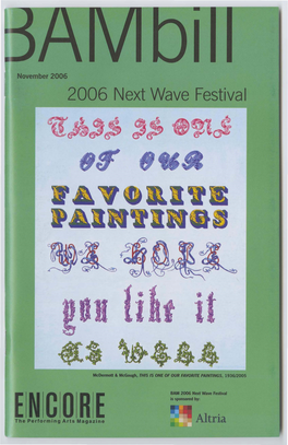 Programme for Twelfth Night at BAM Next Wave Festival in 2006