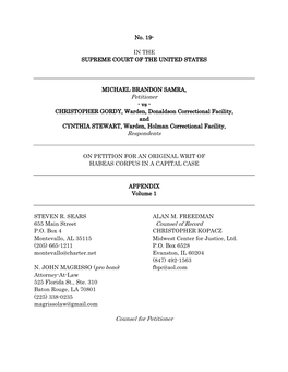 Vs - CHRISTOPHER GORDY, Warden, Donaldson Correctional Facility, and CYNTHIA STEWART, Warden, Holman Correctional Facility, Respondents