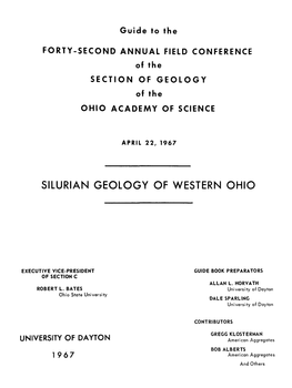 Silurian Geology of Western Ohio
