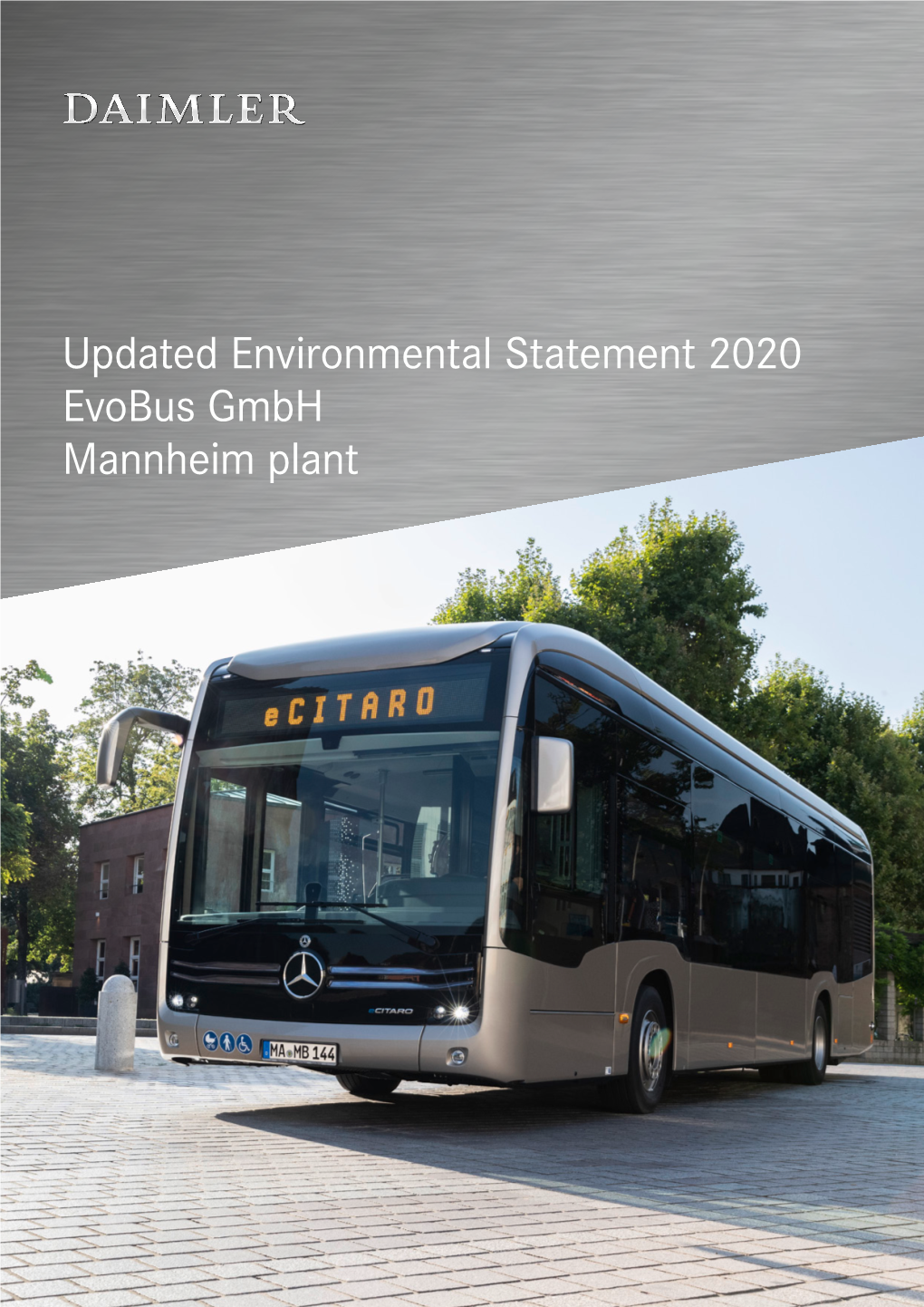 Updated Environmental Statement 2020 Evobus Gmbh Mannheim Plant 2 Updated Environmental Statement 2020