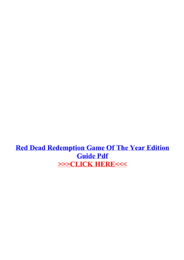 Red Dead Redemption Game of the Year Edition Guide Pdf