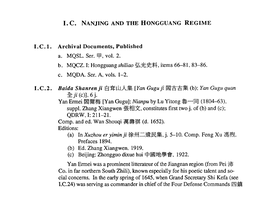 I. C. NANJING and the HONGGUANG Regil\-Te I. C .1