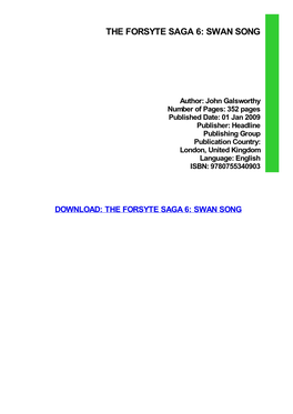 {FREE} the Forsyte Saga 6: Swan Song Ebook