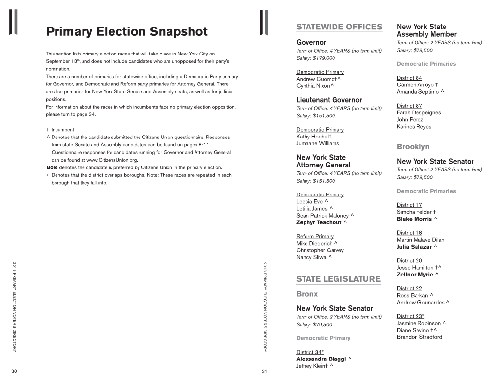 Primary Election Snapshot Election Primary City on Races That Will Take Lists Primary Election Section This in New York Place 13 September