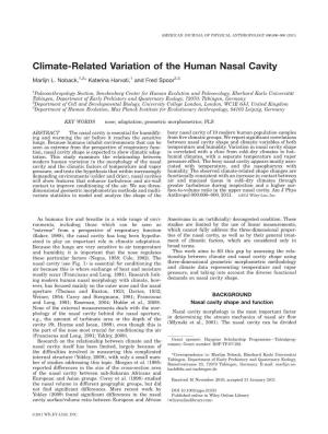 Climaterelated Variation of the Human Nasal Cavity