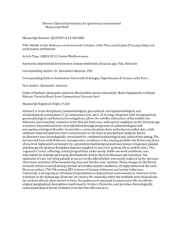 Elsevier Editorial System(Tm) for Quaternary International Manuscript Draft