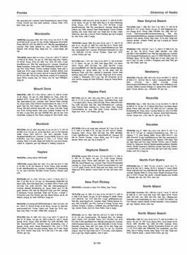 Florida Directory of Radio Monticello Mount Dora Murdock Neptune
