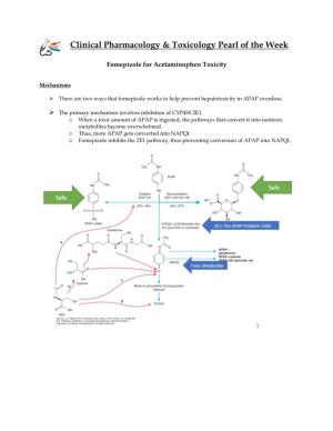 Fomepizole for Acetaminophen Toxicity