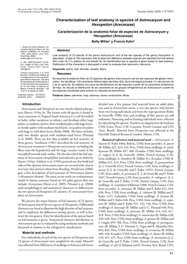 Characterization of Leaf Anatomy in Species of Astrocaryum and Hexopetion (Arecaceae)