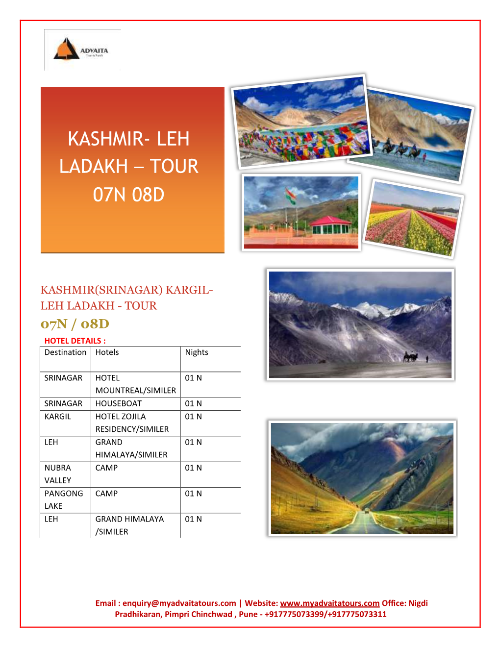 Leh Ladakh – Tour 07N 08D