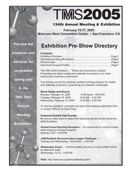 Exhibition Pre-Show Directory