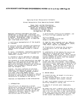 ACM SIGSOFT SOFTWARE ENGINEERING NOTES Vol 11 No 2 Apt 1988 Page 22
