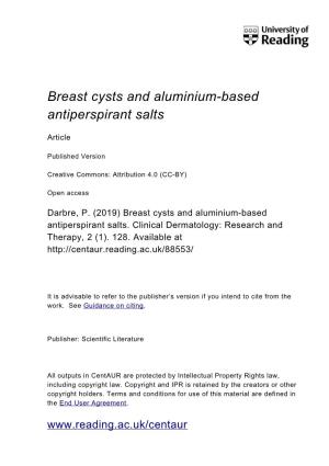 Breast Cysts and Aluminium-Based Antiperspirant Salts