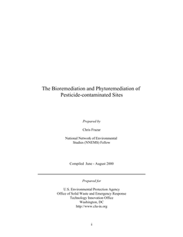 The Bioremediation and Phytoremediation of Pesticide-Contaminated Sites