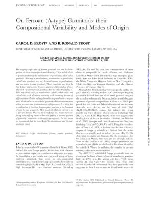 Granitoids: Their Compositional Variability and Modes of Origin