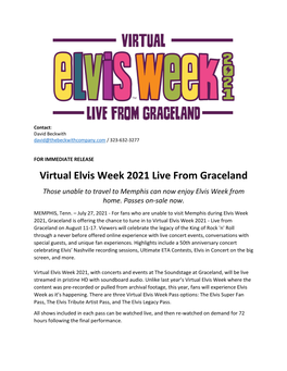Virtual Elvis Week 2021 Live from Graceland