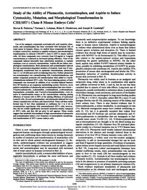 Study of the Ability of Phenacetin, Acetaminophen, and Aspirin To
