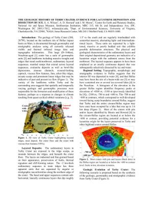 The Geologic History of Terby Crater: Evidence for Lacustrine Depsoition and Dissection by Ice