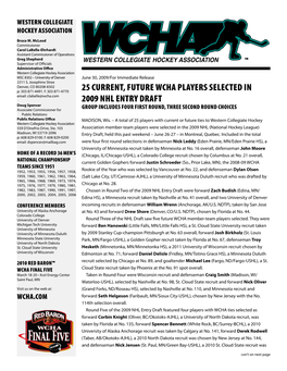 25 Current, Future Wcha Players Selected in 2009
