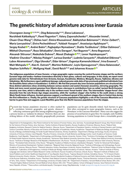 The Genetic History of Admixture Across Inner Eurasia
