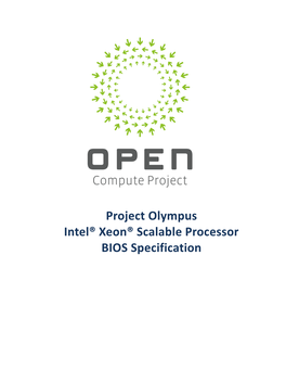 Project Olympus Intel BIOS Specification