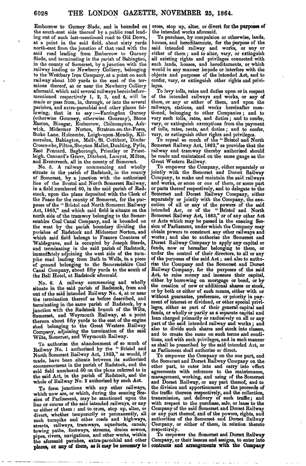 6028 the London Gazette, November 25, 1864