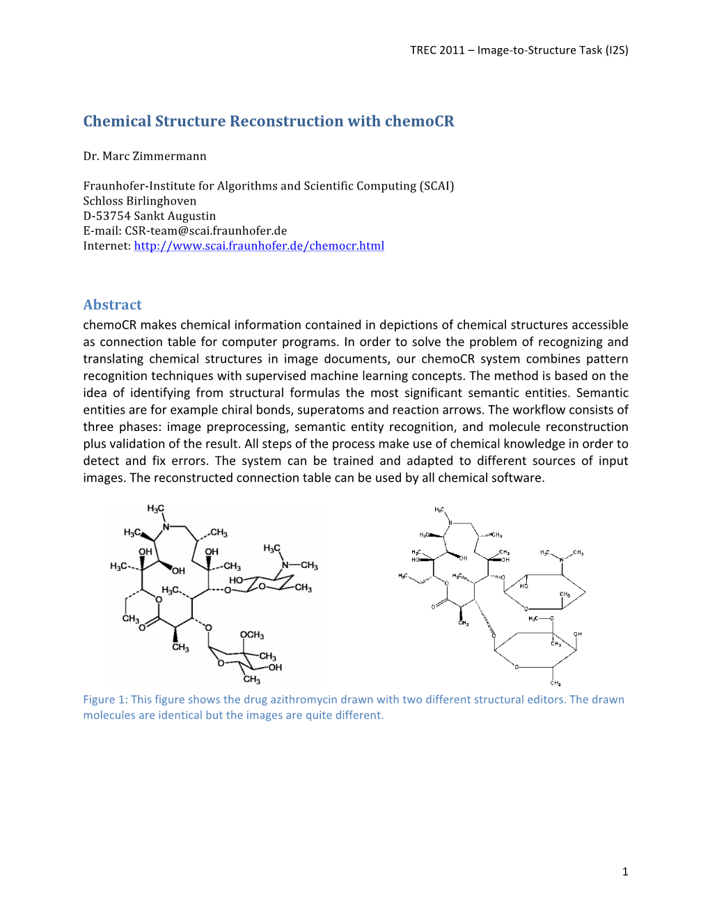 Chemical Structure Reconstruction with Chemocr