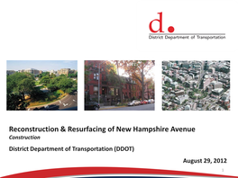 Reconstruction & Resurfacing of New Hampshire Avenue