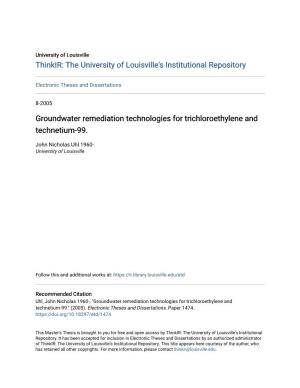 Groundwater Remediation Technologies for Trichloroethylene and Technetium-99