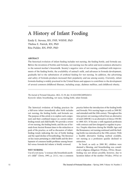 A History of Infant Feeding