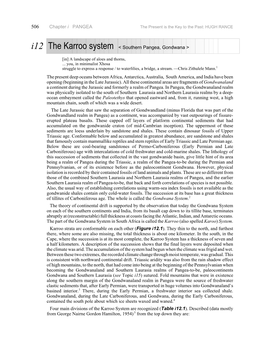 Chapter I PANGEA I12 the Karroo System