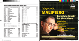 MALIPIERO Complete Music for Solo Piano