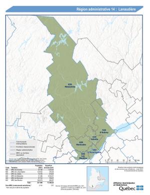 Région Administrative 14 : Lanaudière