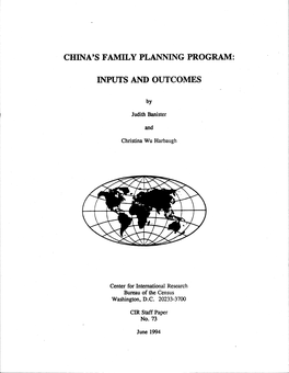 China's Family Planning Program