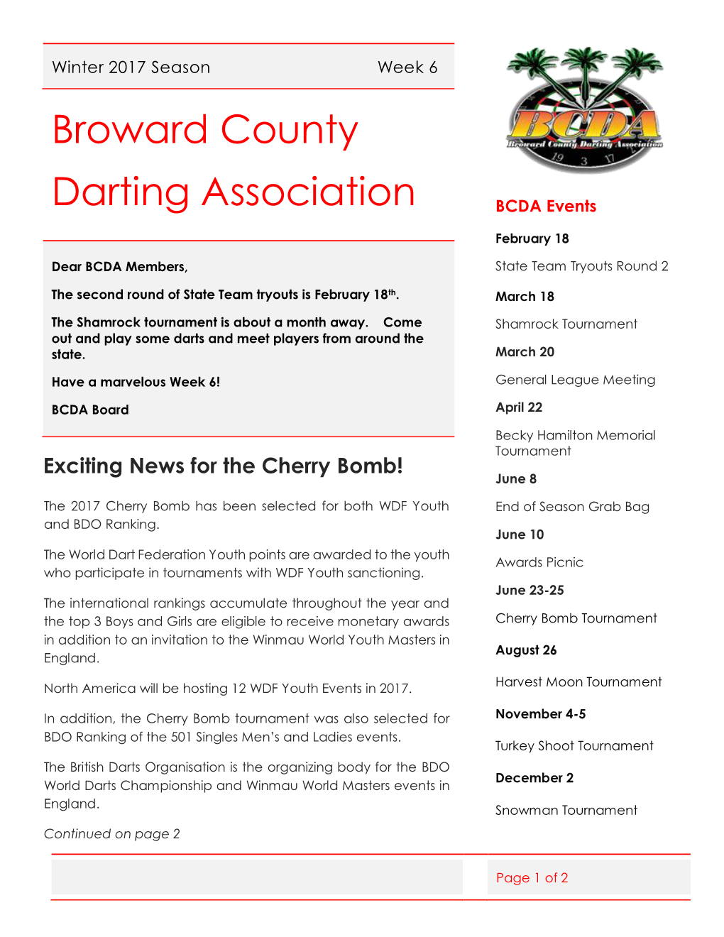 Broward County Darting Association