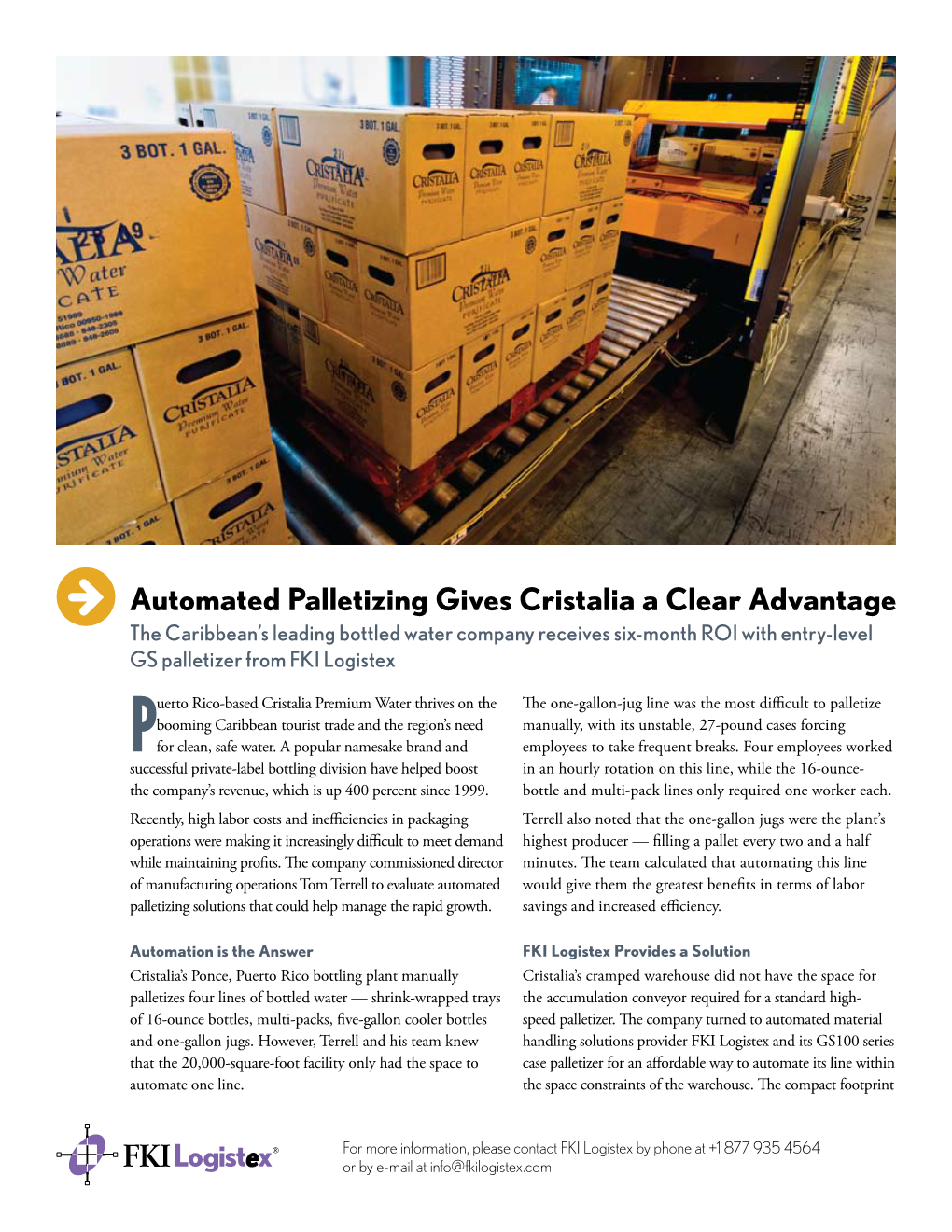 Automated Palletizing Gives Cristalia a Clear Advantage