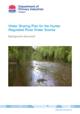 Water Sharing Plan for the Hunter Regulated River Water Source